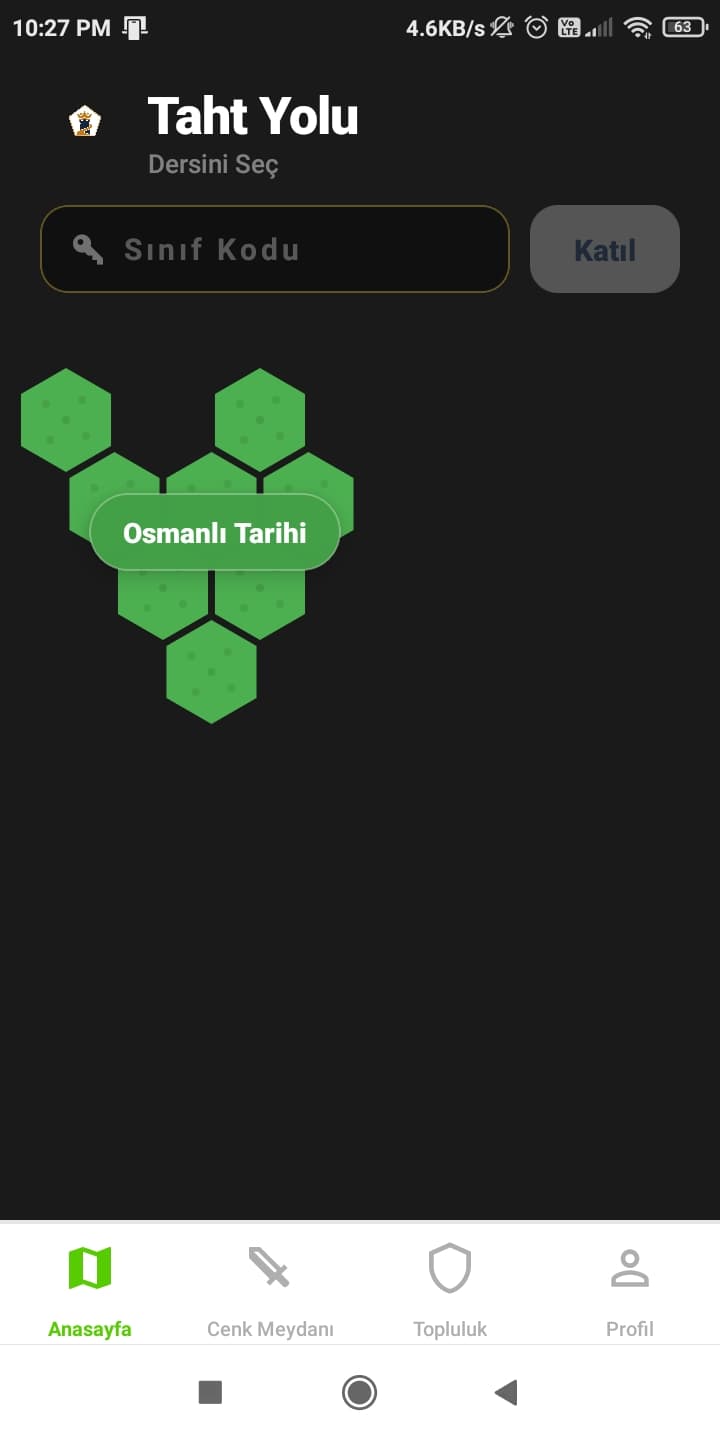 Taht Yolu uygulama ekranı (1/7)